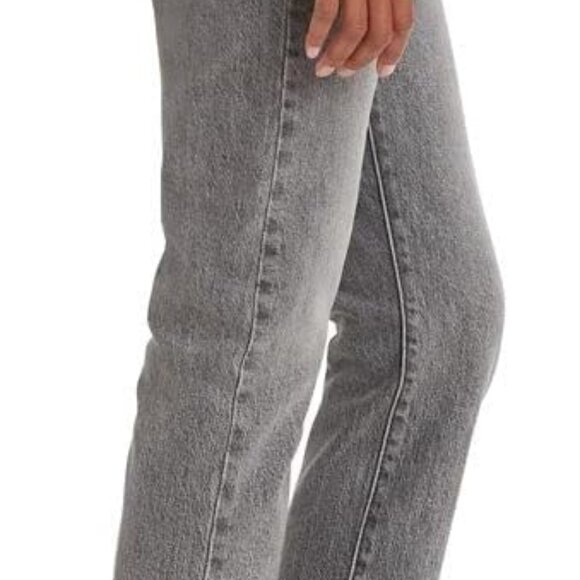 Levi's 501 Premium Crop Jeans - Straight Leg in Gray Worn in - Picture 4 of 13